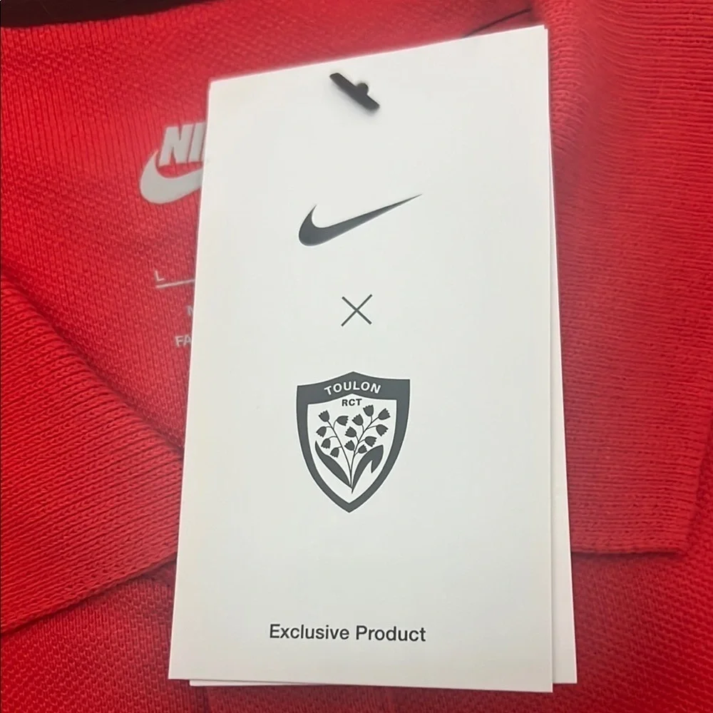 Nike Rugby Club Toulon Men's Red Polo Shirt Size Large
